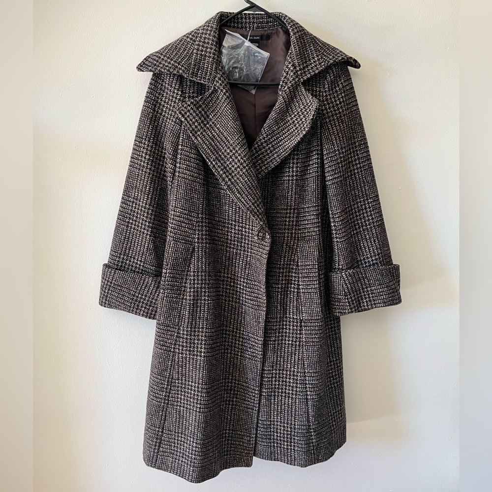Nwt Zara Basic Gray Houndstooth Coat Jacket Size … - image 1